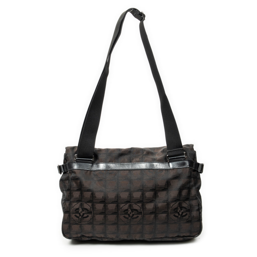 Shoulder Bag New Travel Line Flap Messenger Dark Brown Travel Line Nylon Canvas