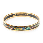 Bracelet Enamel Bangle PM Black Vase Motif