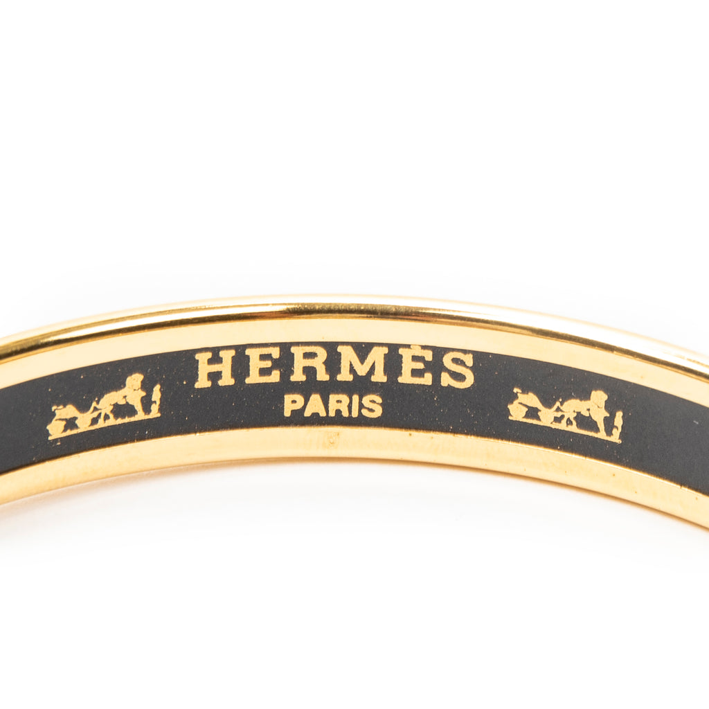 Bracelet Enamel Bangle PM Black Vase Motif