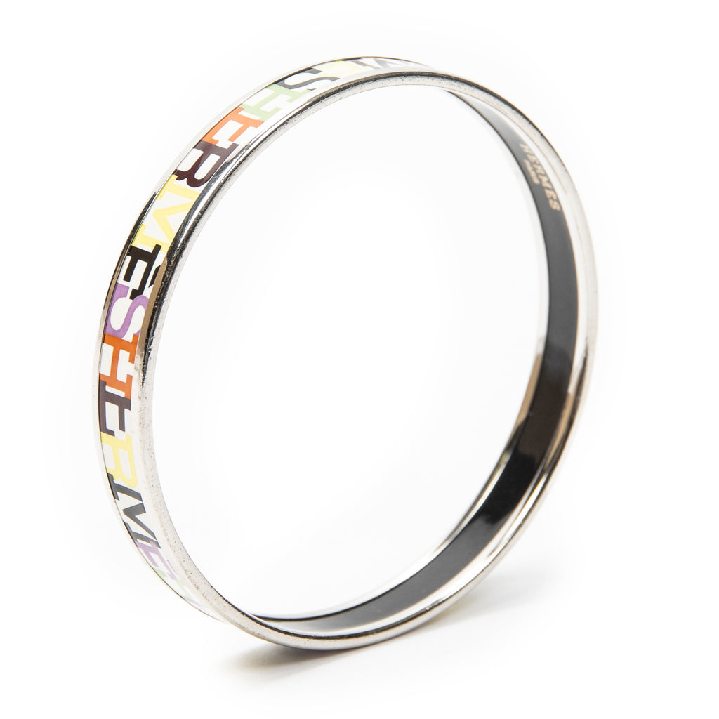 Bracelet Enamel Bangle PM Multicolor Alphabet Motif