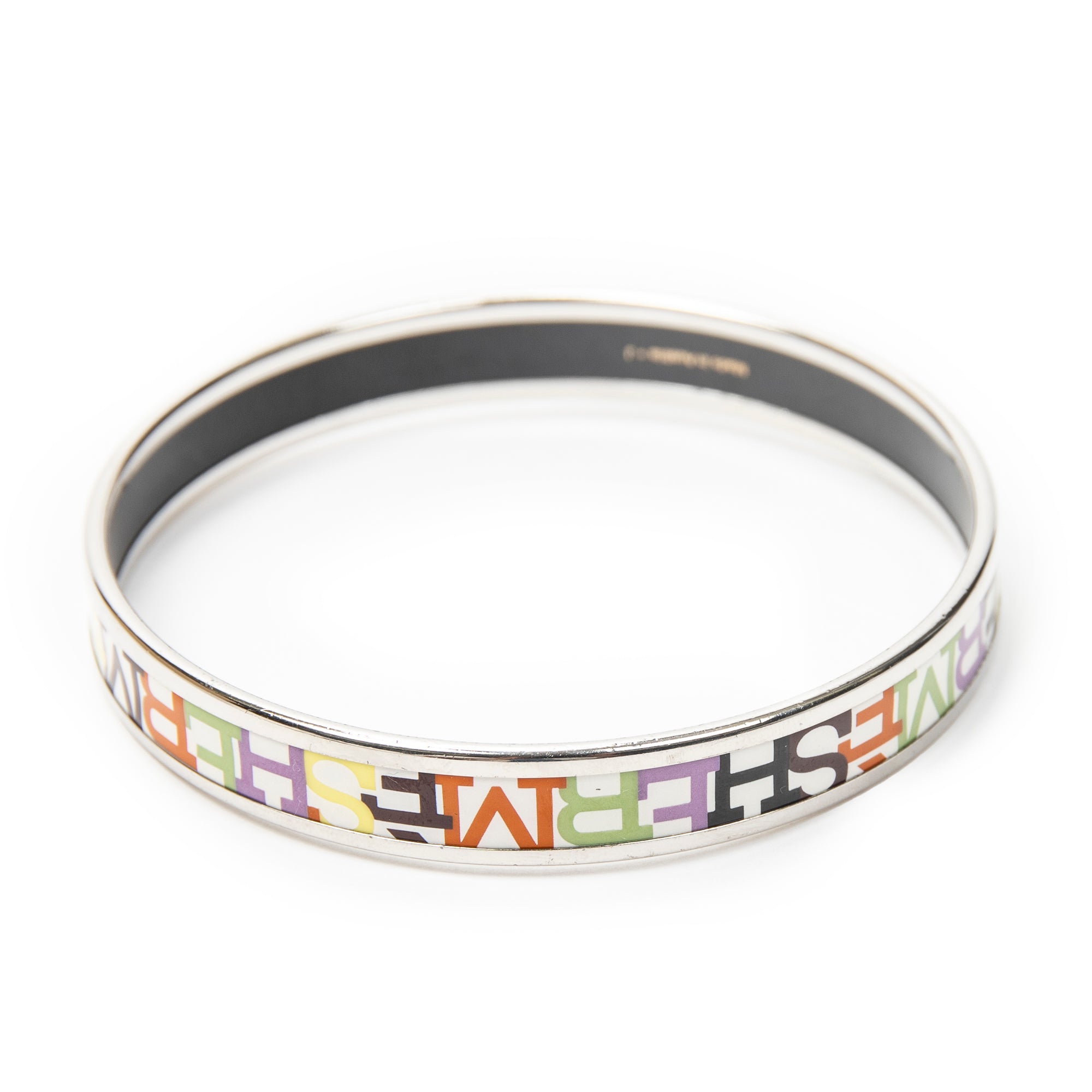 Bracelet Enamel Bangle PM Multicolor Alphabet Motif
