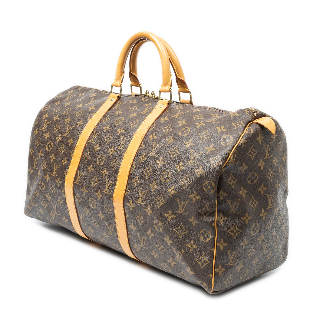 Travel Bag Keepall 50 Brown Monogram Canvas