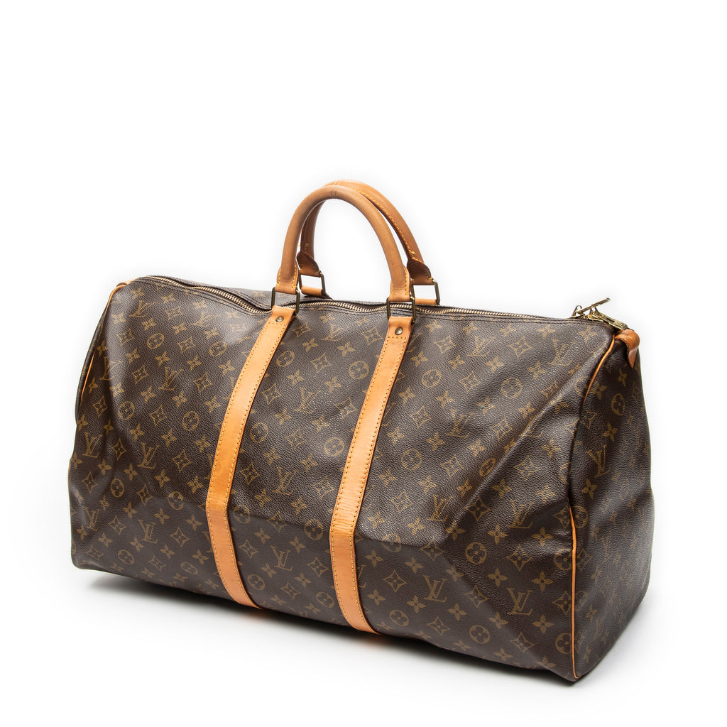 Travel Bag Keepall 55 Brown Monogram Canvas