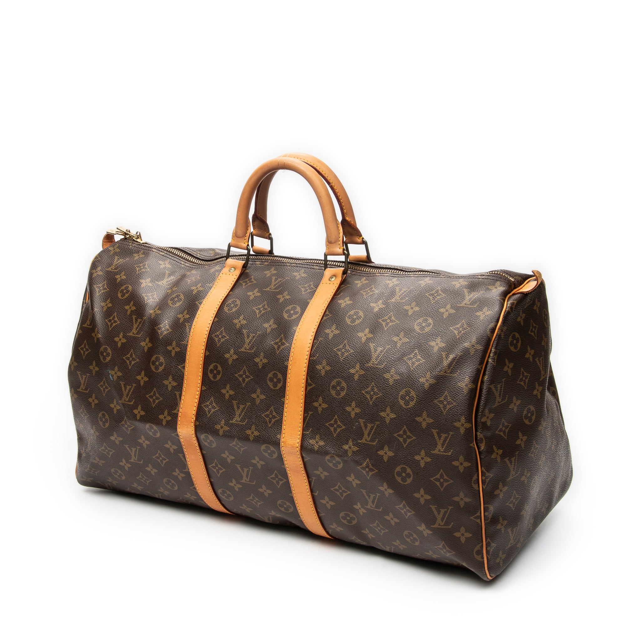 Travel Bag Keepall 55 Brown Monogram Canvas