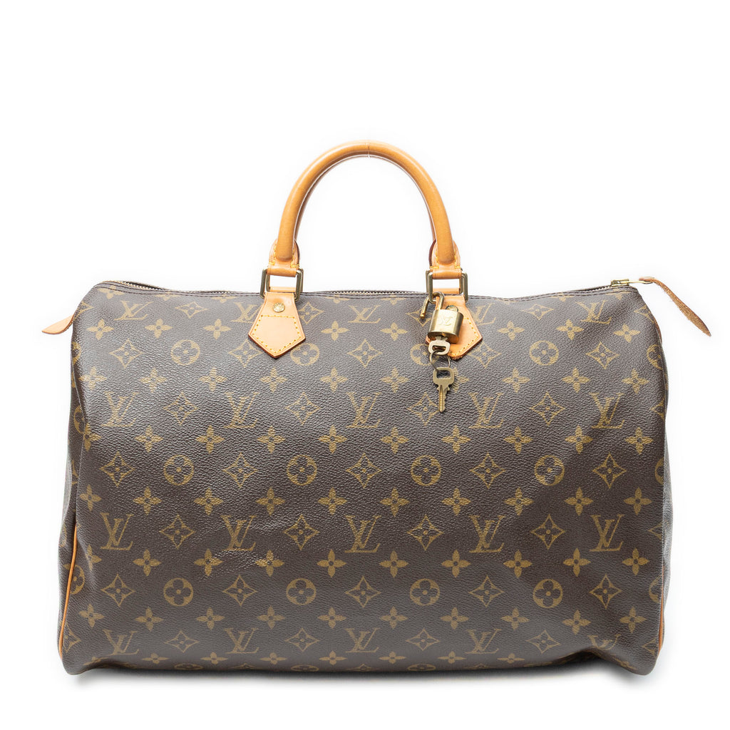 Handbag Speedy 40 Brown Monogram Canvas