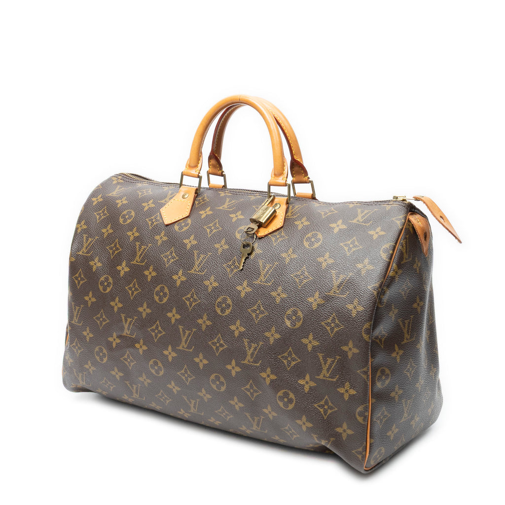 Handbag Speedy 40 Brown Monogram Canvas