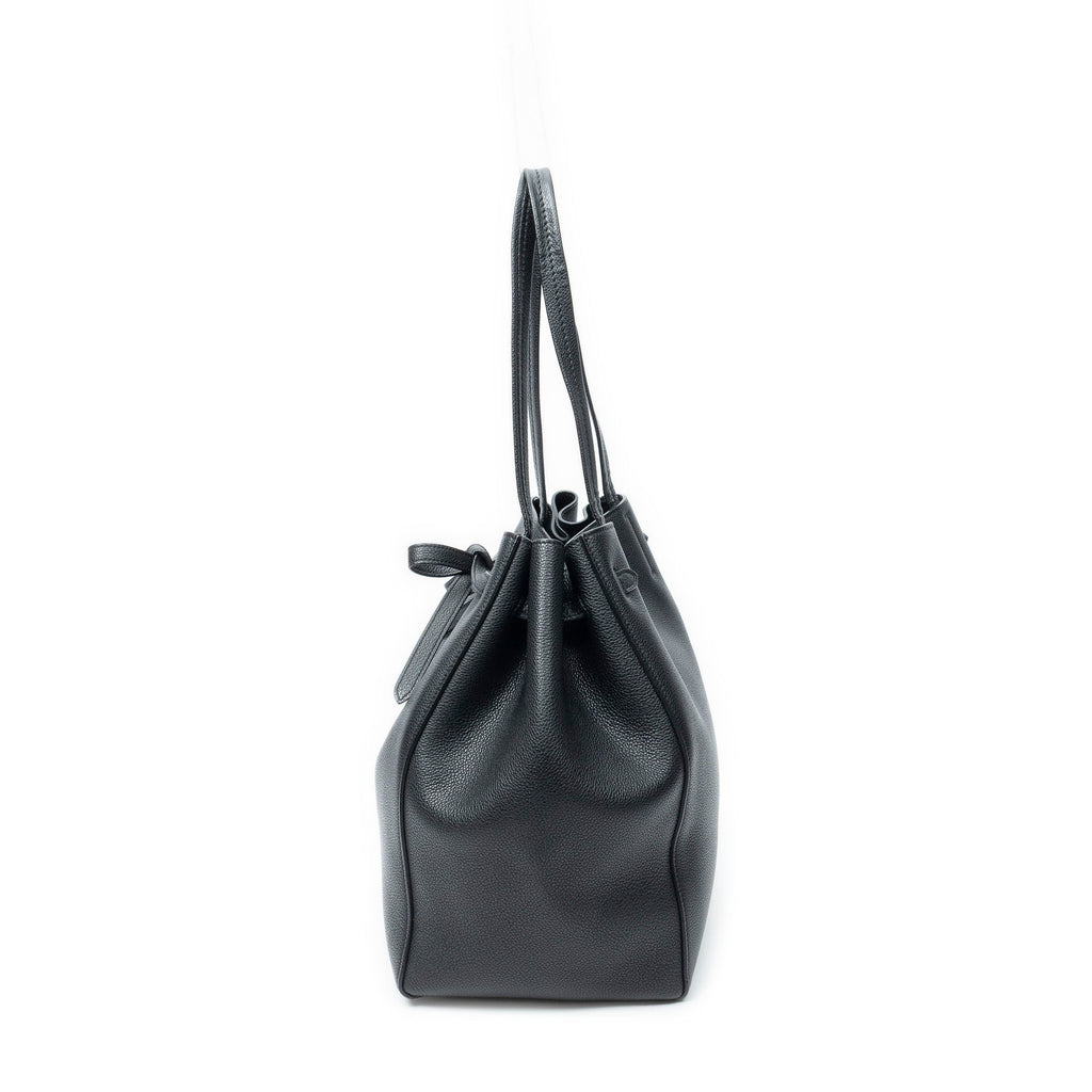 Shoulder Bag Small Belt Cabas Phantom Black Grained Calfskin Leather