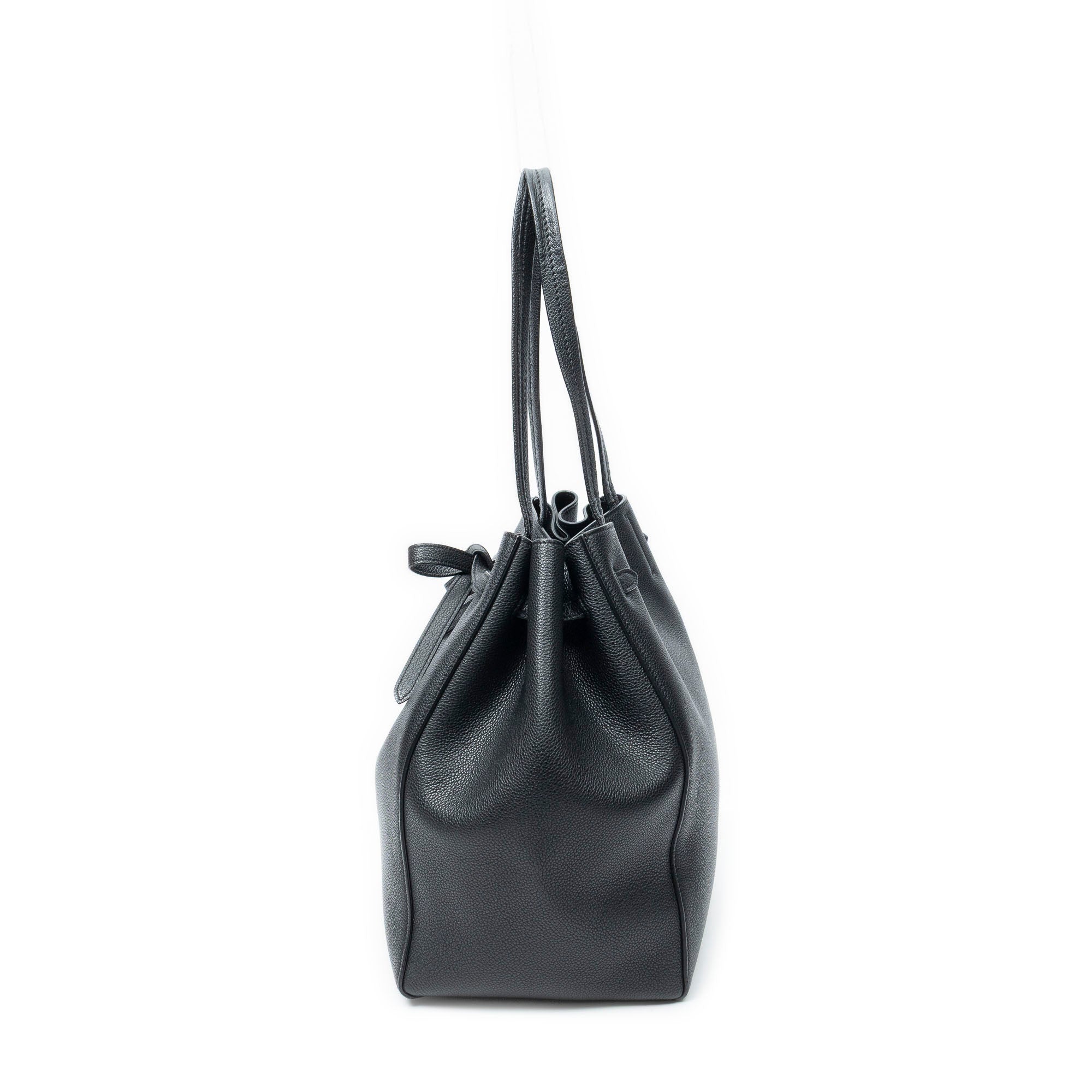 Shoulder Bag Small Belt Cabas Phantom Black Grained Calfskin Leather