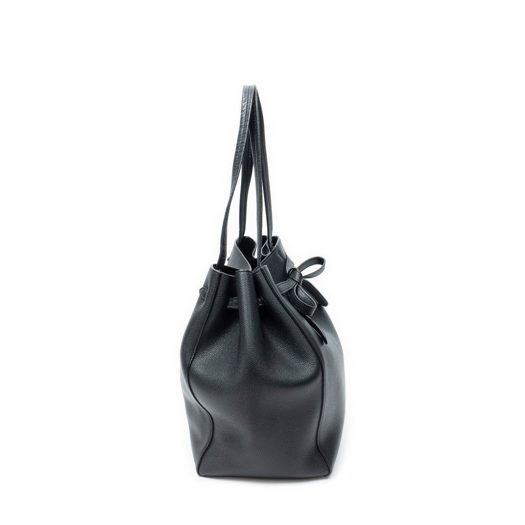 Shoulder Bag Small Belt Cabas Phantom Black Grained Calfskin Leather