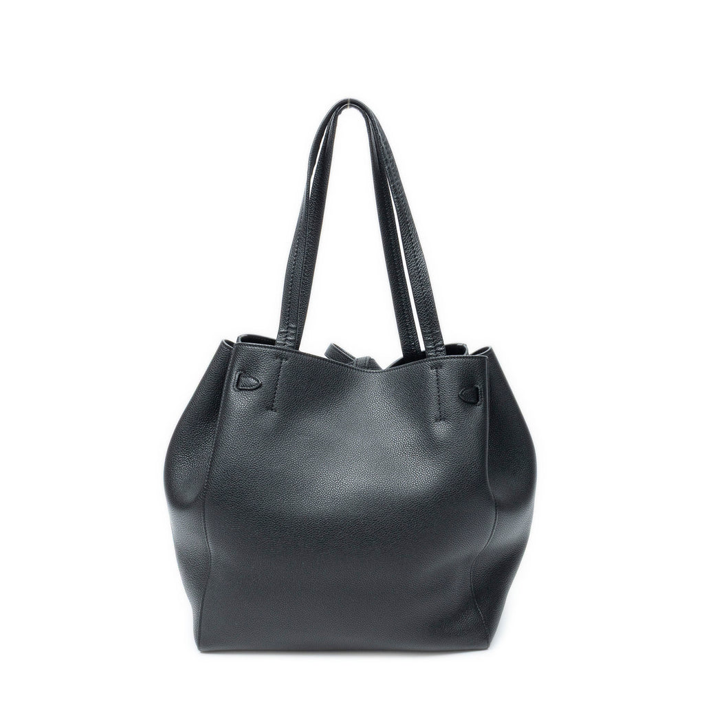 Shoulder Bag Small Belt Cabas Phantom Black Grained Calfskin Leather