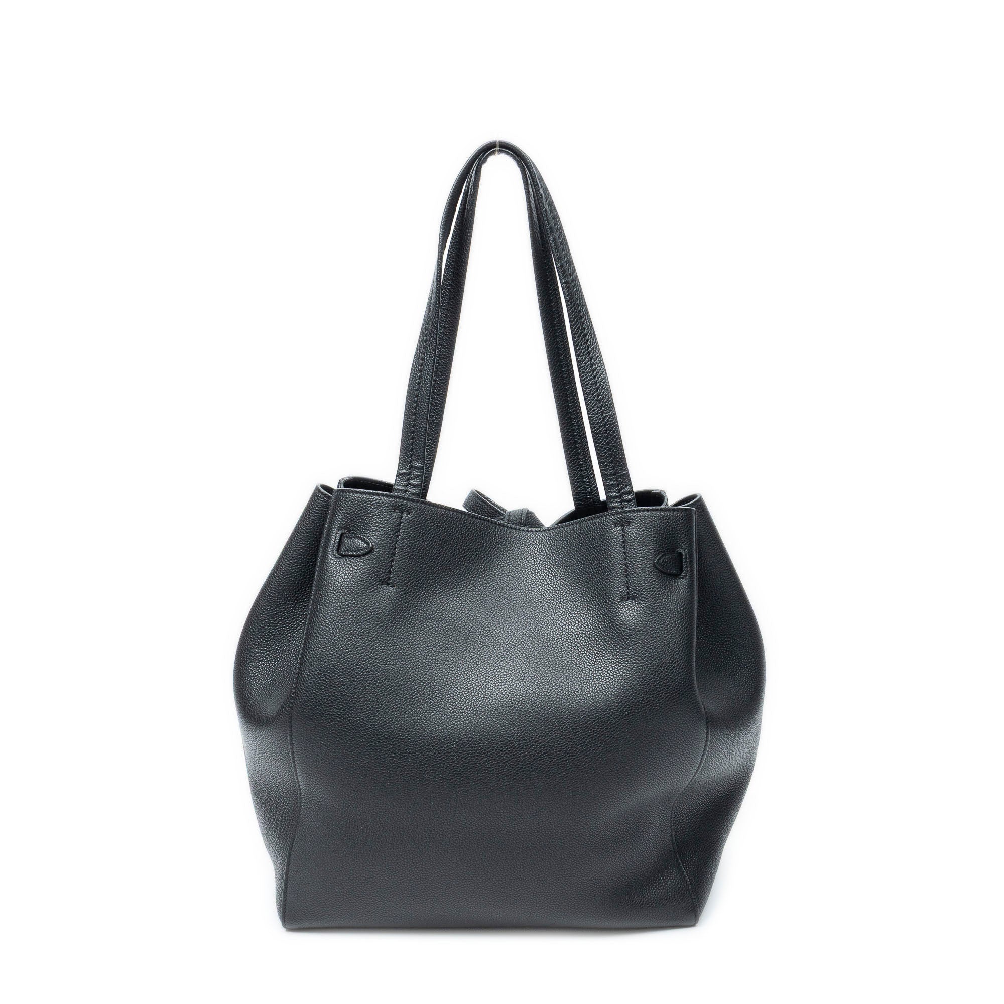 Shoulder Bag Small Belt Cabas Phantom Black Grained Calfskin Leather