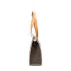 Shoulder Bag Zip Shopping Tote Brown Macadam Coated Canvas