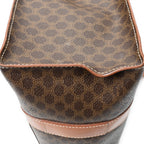 Shoulder Bag Zip Shopping Tote Brown Macadam Coated Canvas