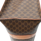 Shoulder Bag Zip Shopping Tote Brown Macadam Coated Canvas
