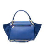 Shoulder Bag Medium Trapeze Blue Grained Calfskin Leather