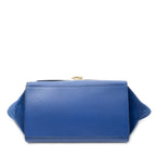 Shoulder Bag Medium Trapeze Blue Grained Calfskin Leather