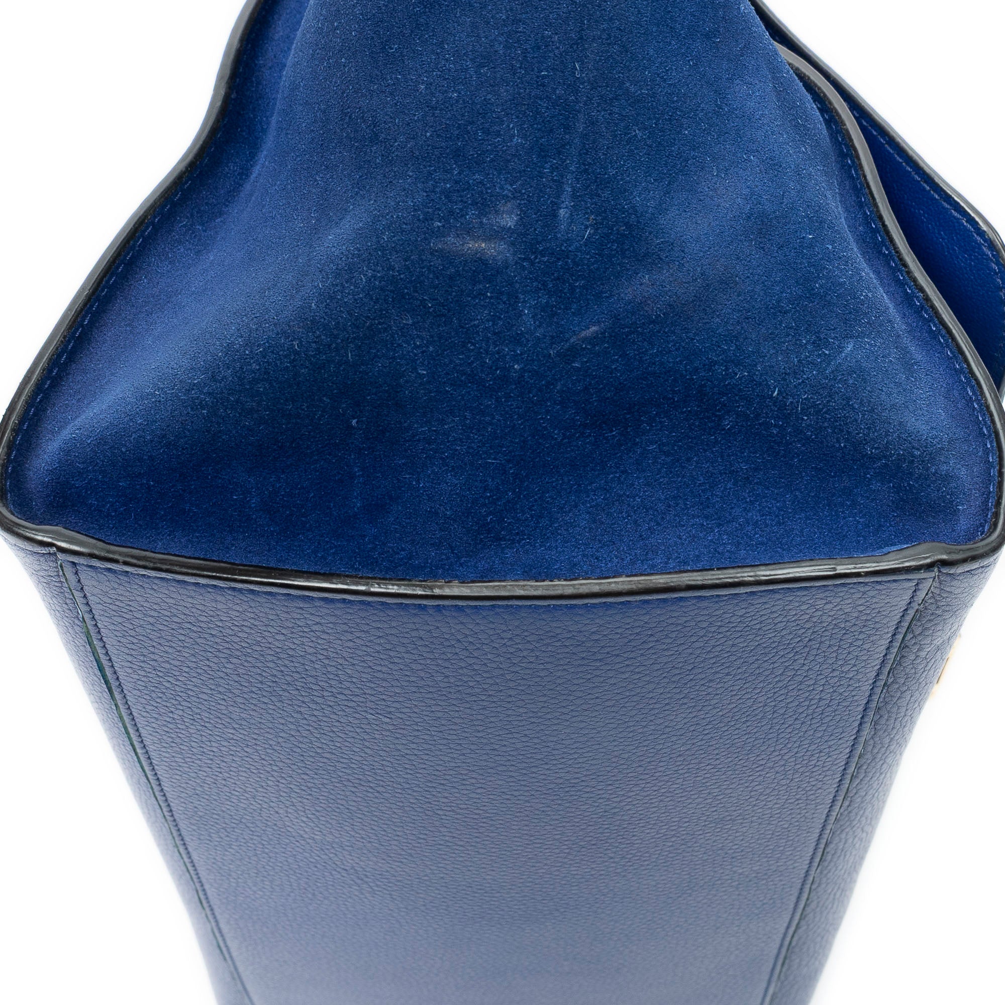 Shoulder Bag Medium Trapeze Blue Grained Calfskin Leather