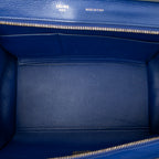 Shoulder Bag Medium Trapeze Blue Grained Calfskin Leather