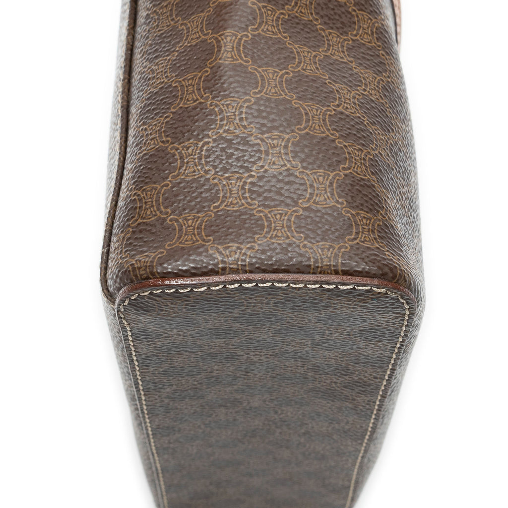 Pouch Top Handle Toiletry Pouch Brown Macadam Coated Canvas