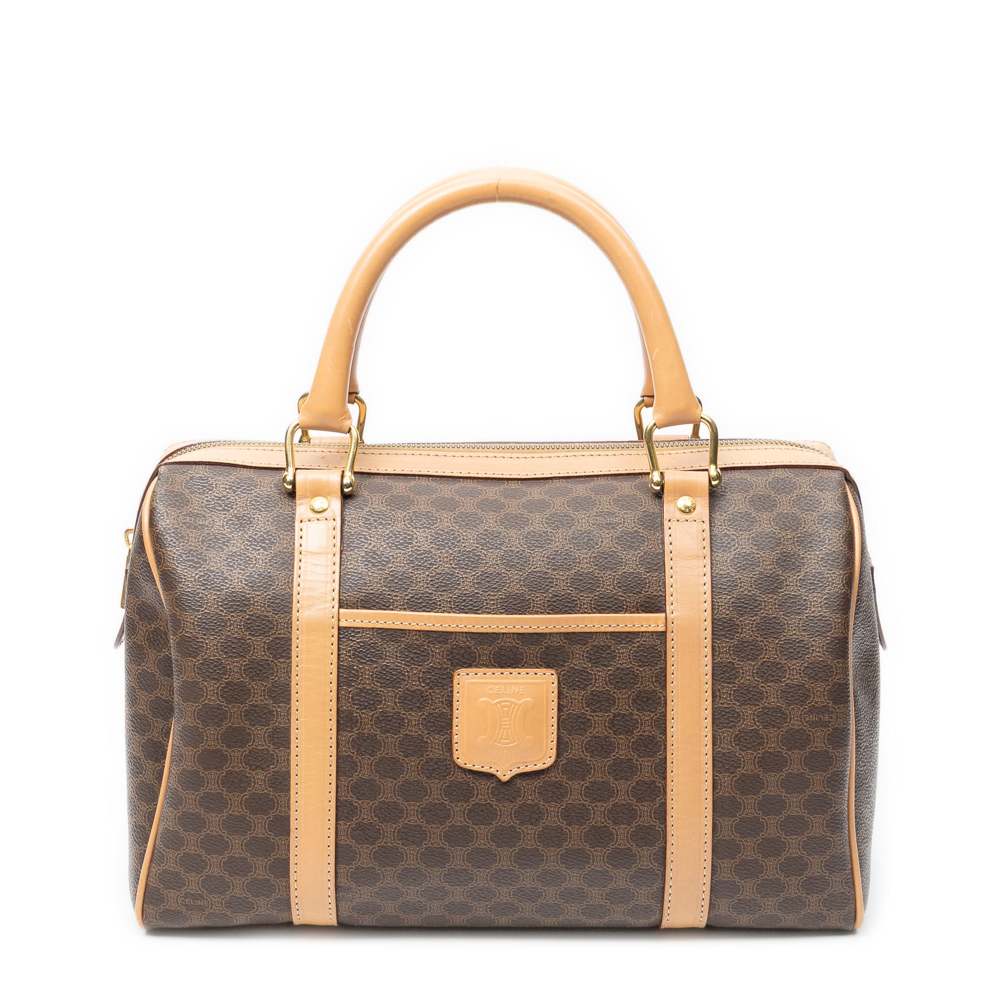 Handbag Small Boston Beige Macadam Coated Canvas