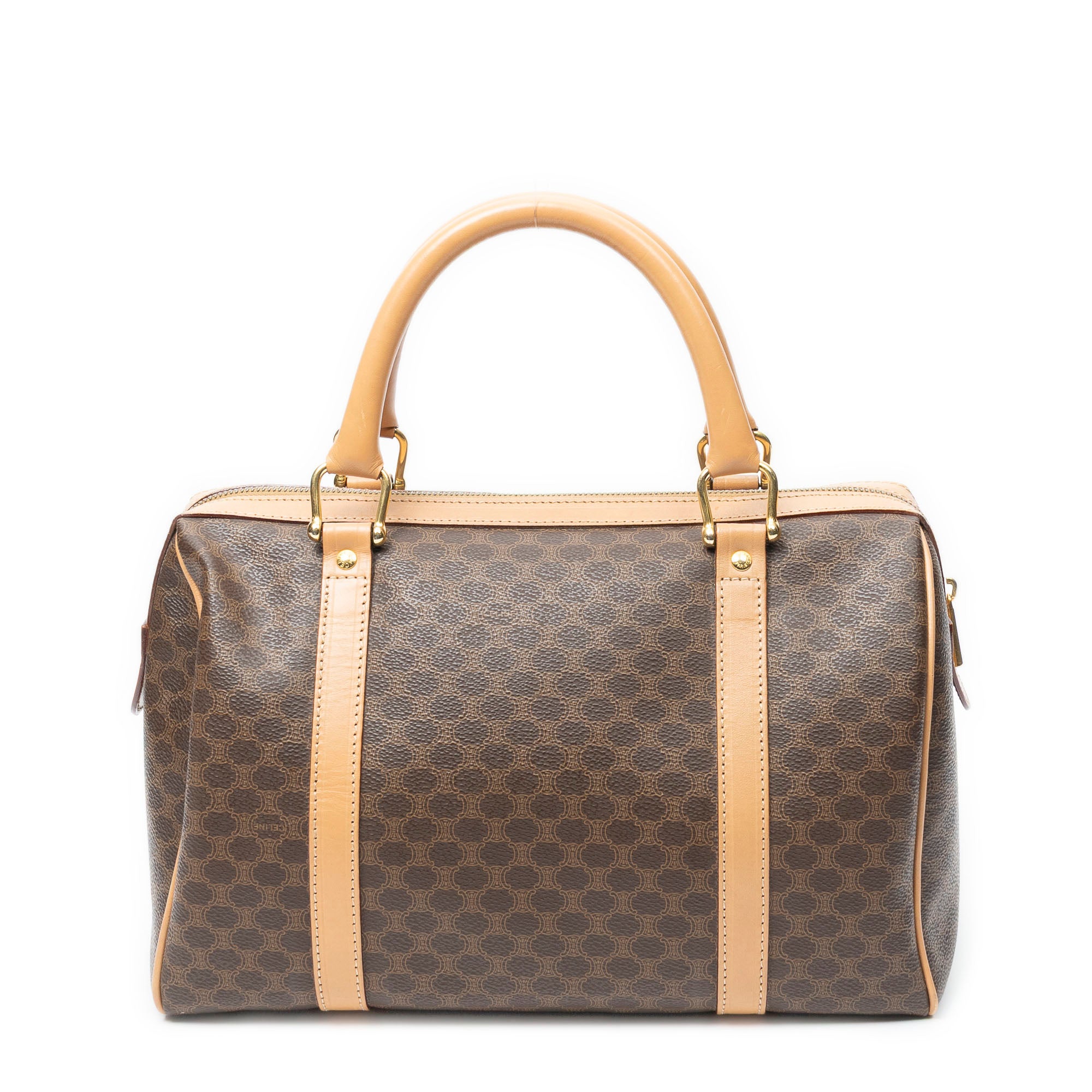 Handbag Small Boston Beige Macadam Coated Canvas