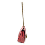 Shoulder Bag Square Elsie Chain Bag Red Grained Calfskin Leather