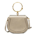 Shoulder Bag Medium Nile Bracelet Bag Grey Calfskin Leather