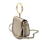 Shoulder Bag Medium Nile Bracelet Bag Grey Calfskin Leather