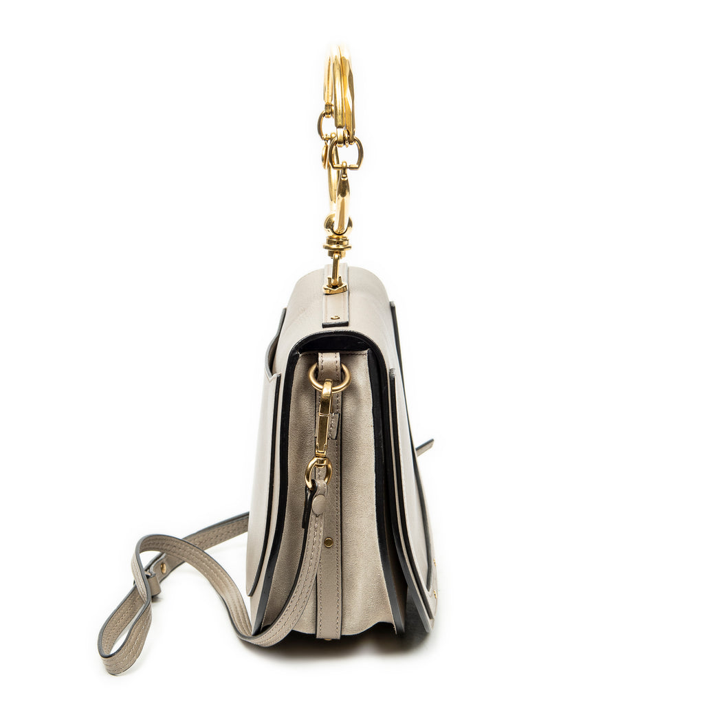 Shoulder Bag Medium Nile Bracelet Bag Grey Calfskin Leather