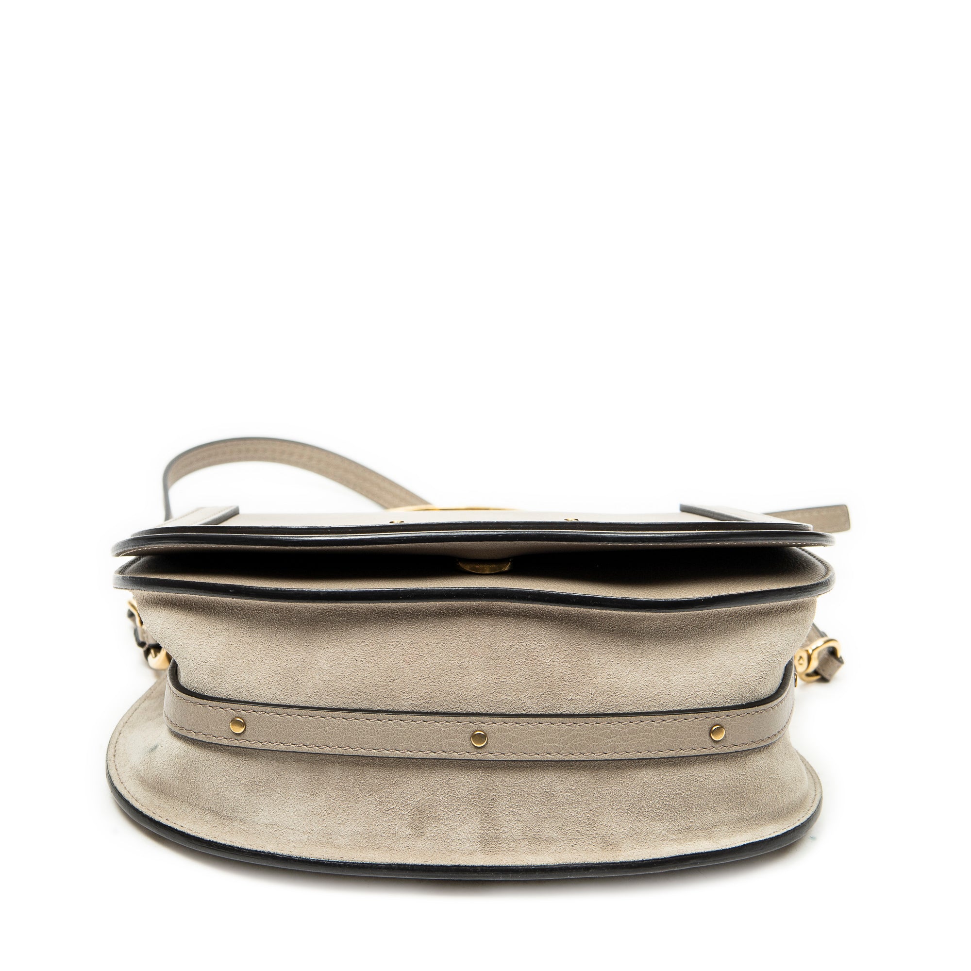 Shoulder Bag Medium Nile Bracelet Bag Grey Calfskin Leather