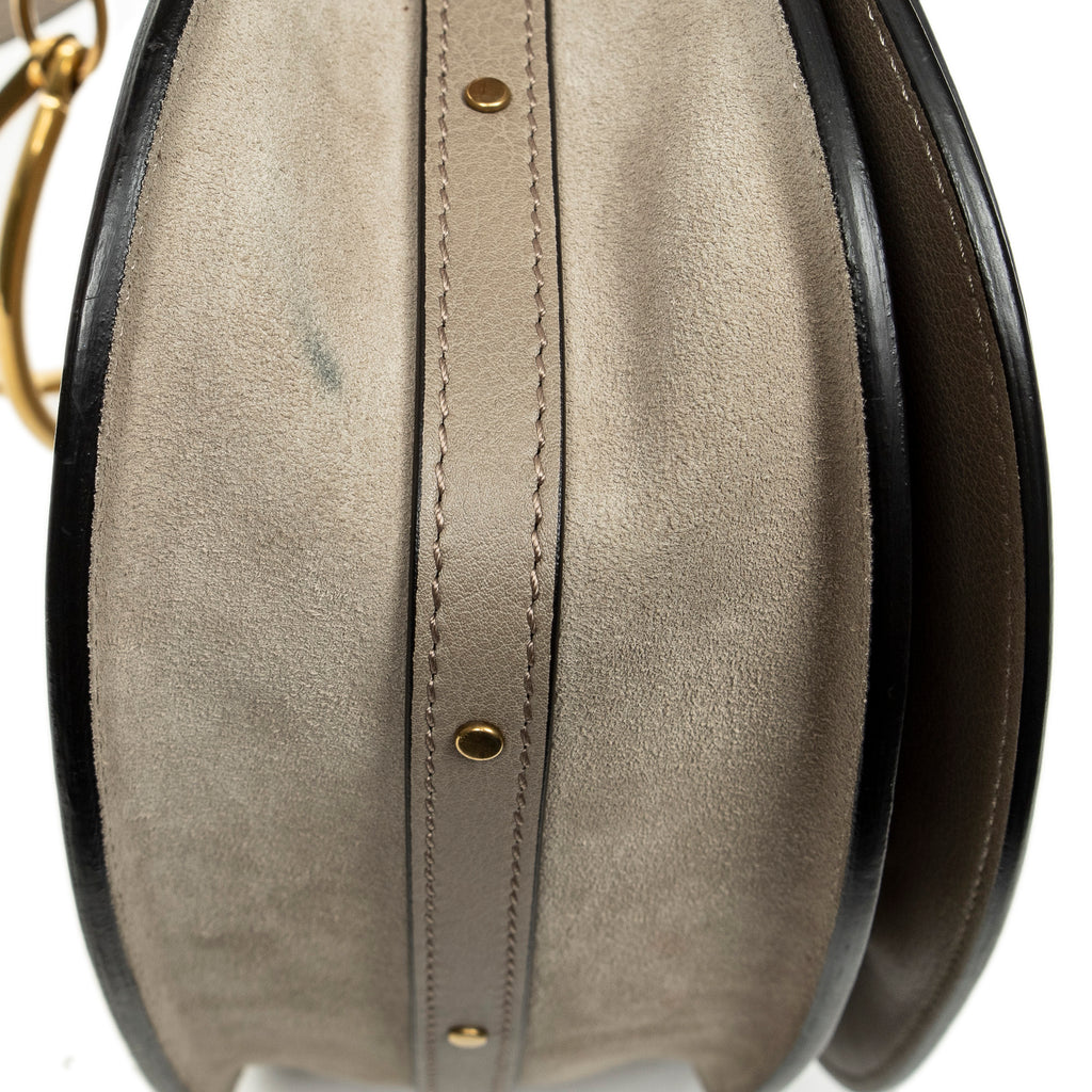 Shoulder Bag Medium Nile Bracelet Bag Grey Calfskin Leather