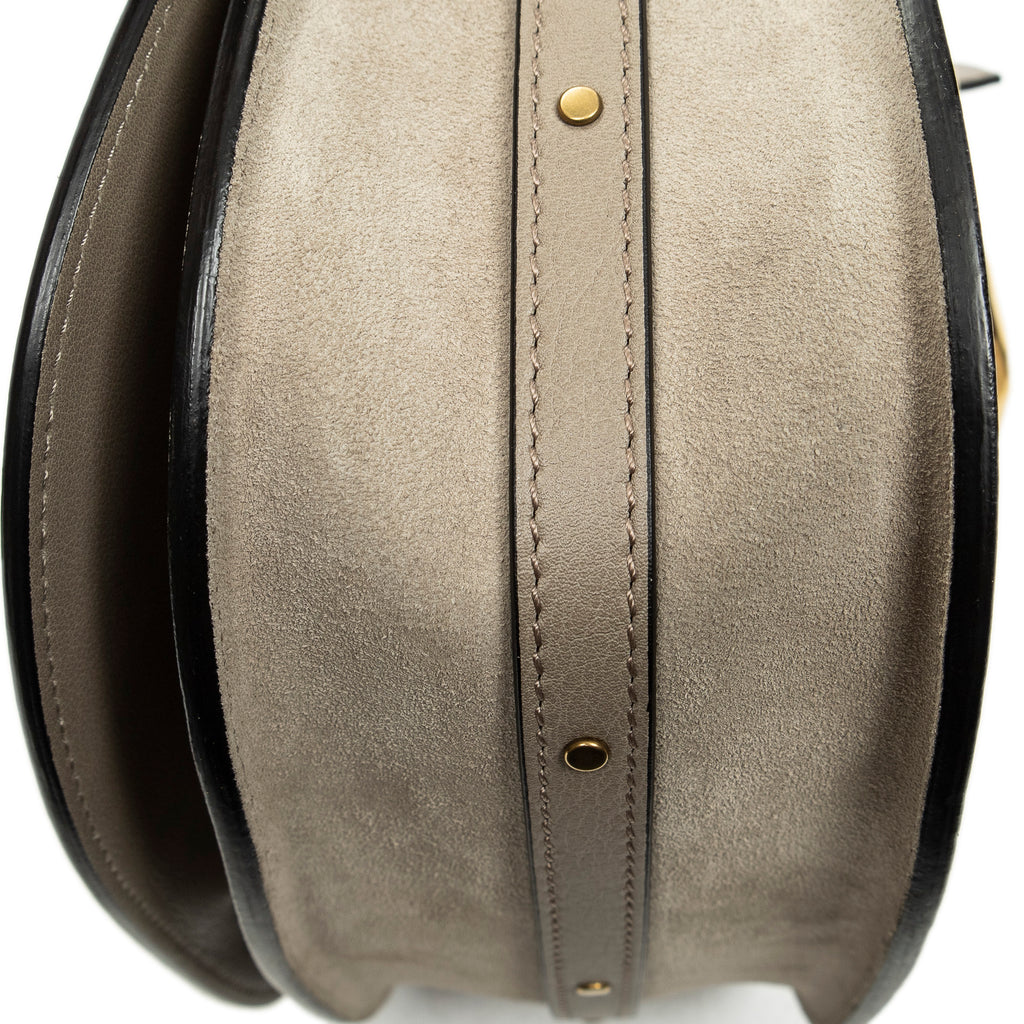 Shoulder Bag Medium Nile Bracelet Bag Grey Calfskin Leather