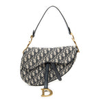 Shoulder Bag New Saddle Bag Navy Oblique Jacquard Canvas