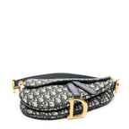 Shoulder Bag New Saddle Bag Navy Oblique Jacquard Canvas
