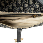 Shoulder Bag New Saddle Bag Navy Oblique Jacquard Canvas