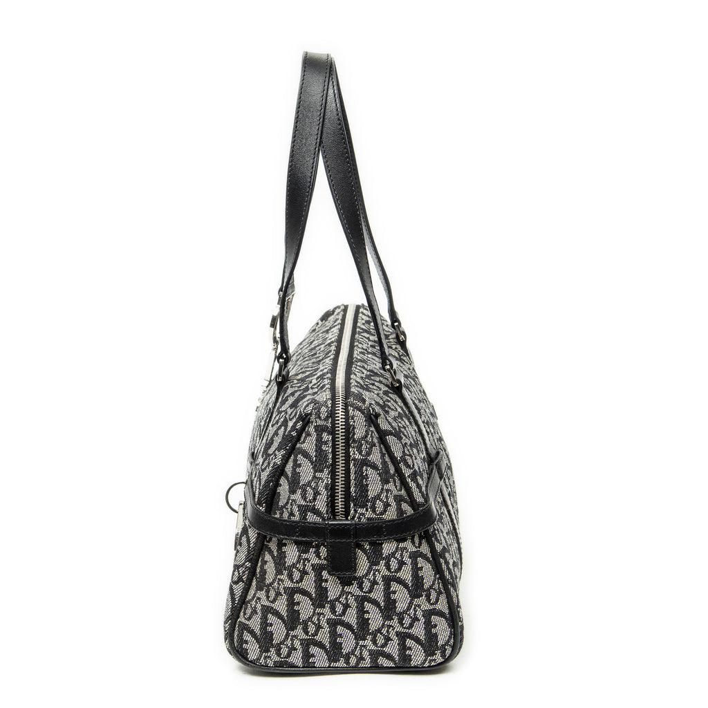 Shoulder Bag D Charm Trotter Boston Grey Diorissimo Canvas