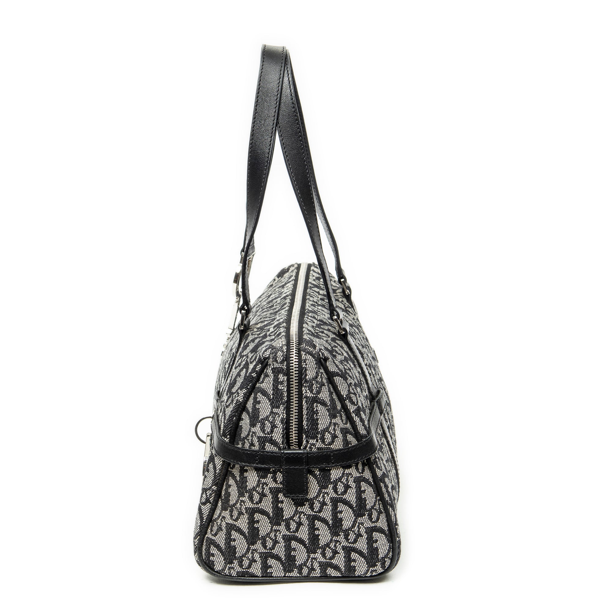 Shoulder Bag D Charm Trotter Boston Grey Diorissimo Canvas