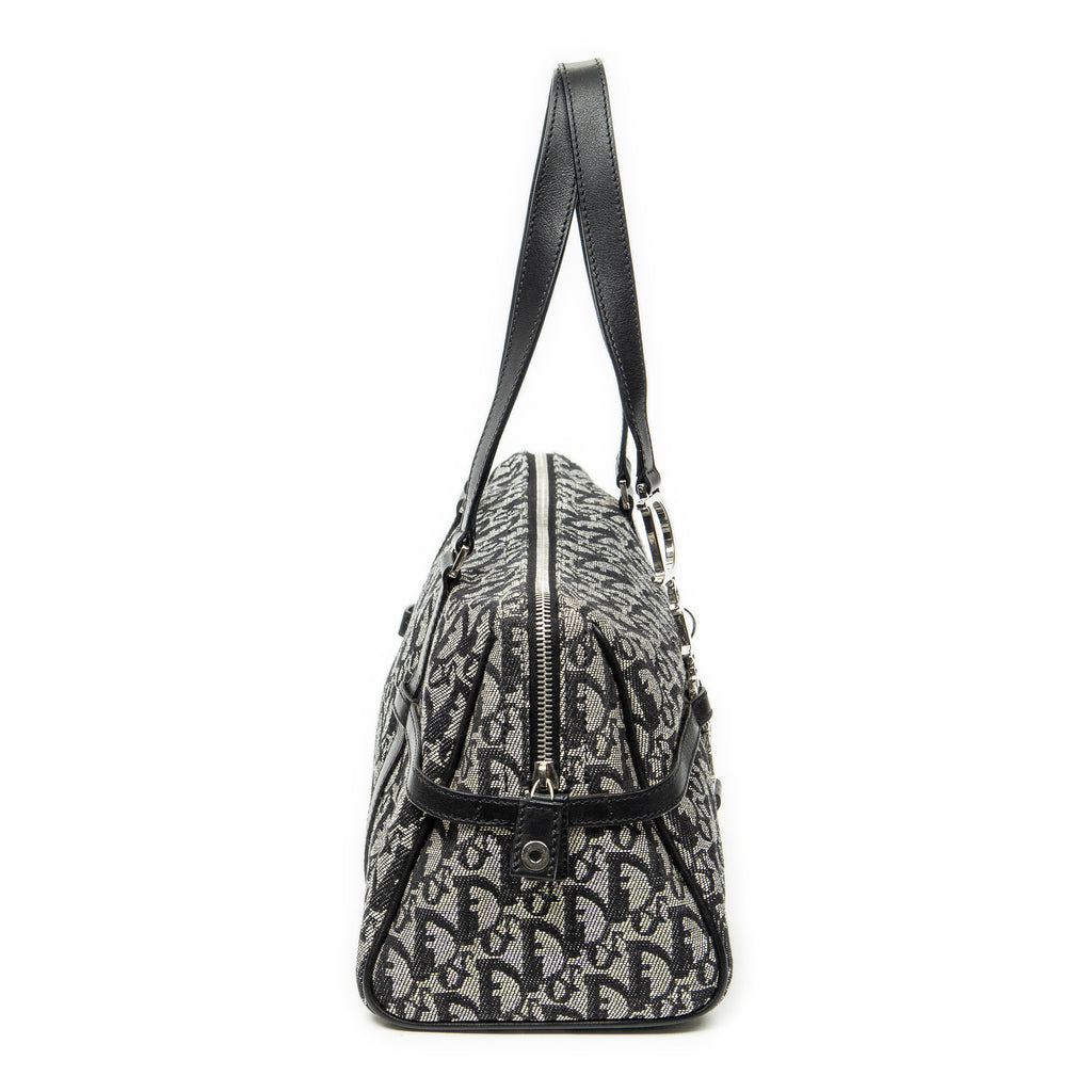 Shoulder Bag D Charm Trotter Boston Grey Diorissimo Canvas