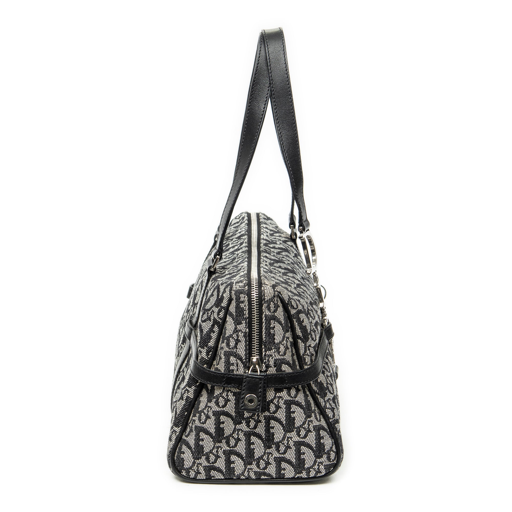 Shoulder Bag D Charm Trotter Boston Grey Diorissimo Canvas