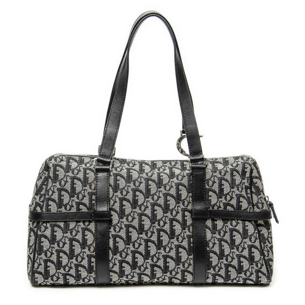 Shoulder Bag D Charm Trotter Boston Grey Diorissimo Canvas