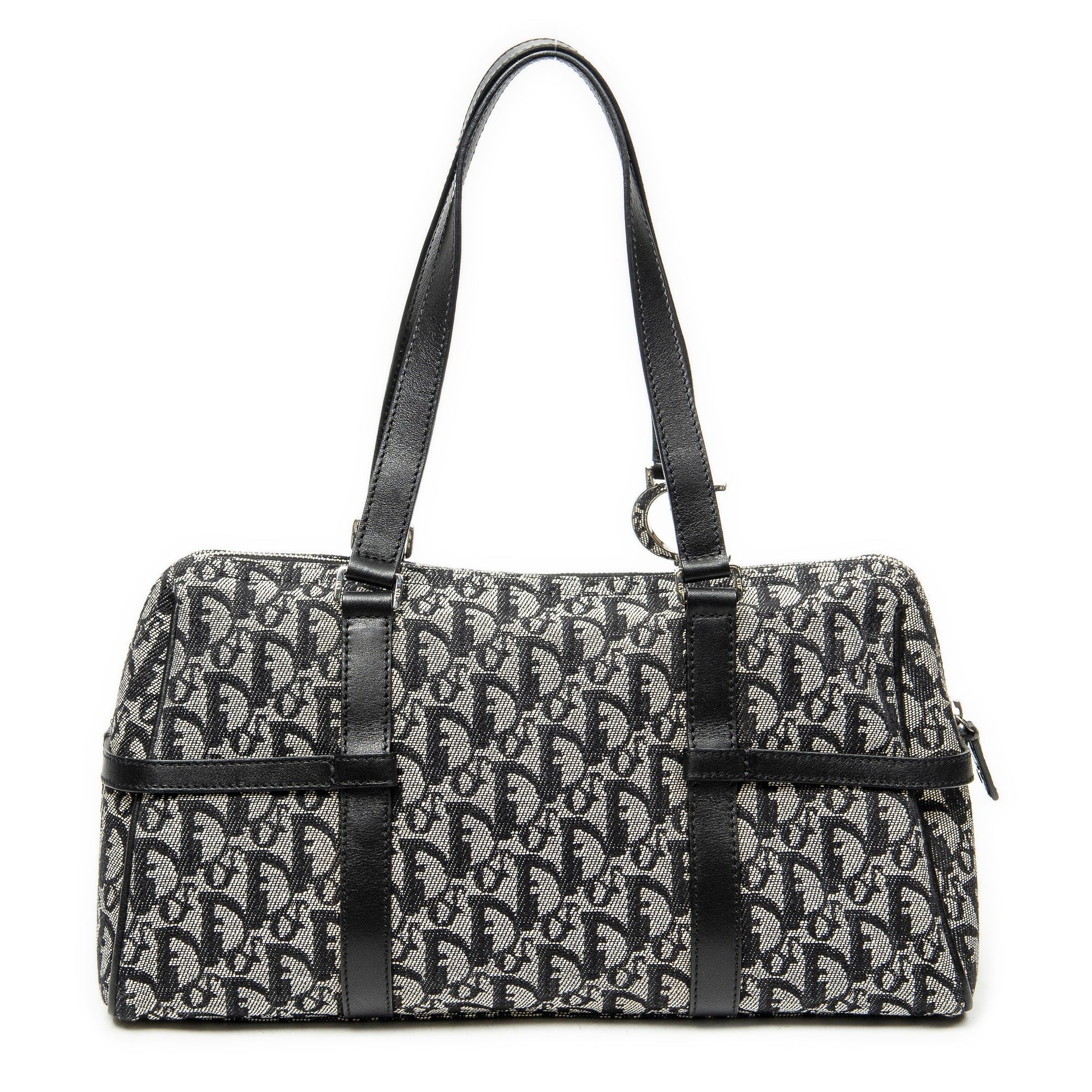 Shoulder Bag D Charm Trotter Boston Grey Diorissimo Canvas
