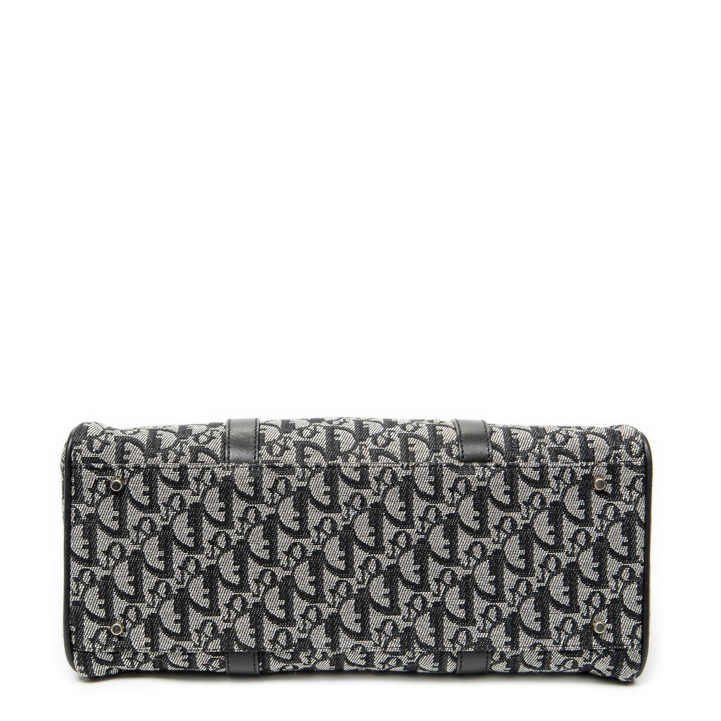 Shoulder Bag D Charm Trotter Boston Grey Diorissimo Canvas
