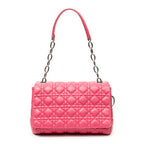 Shoulder Bag Cannage Flap Bag Fuchsia Pink Cannage Lambskin Leather
