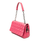 Shoulder Bag Cannage Flap Bag Fuchsia Pink Cannage Lambskin Leather