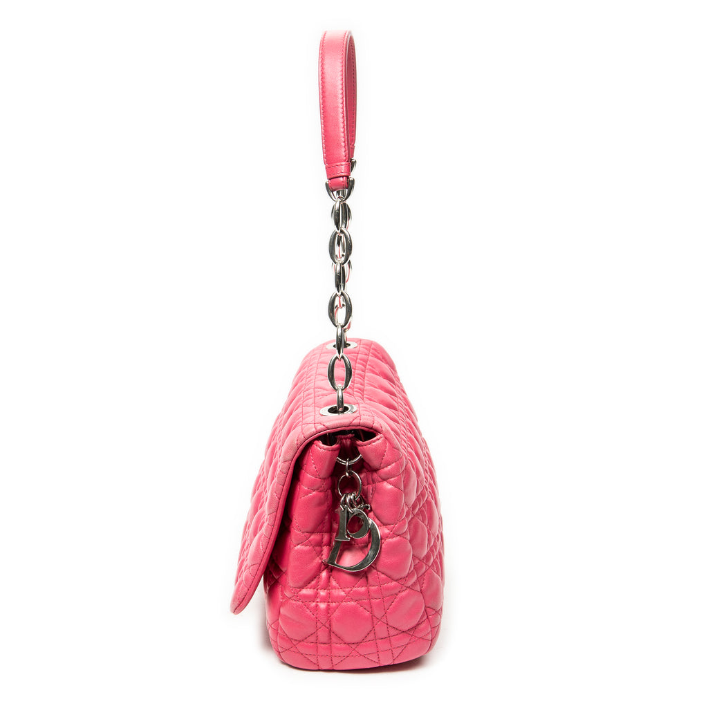 Shoulder Bag Cannage Flap Bag Fuchsia Pink Cannage Lambskin Leather