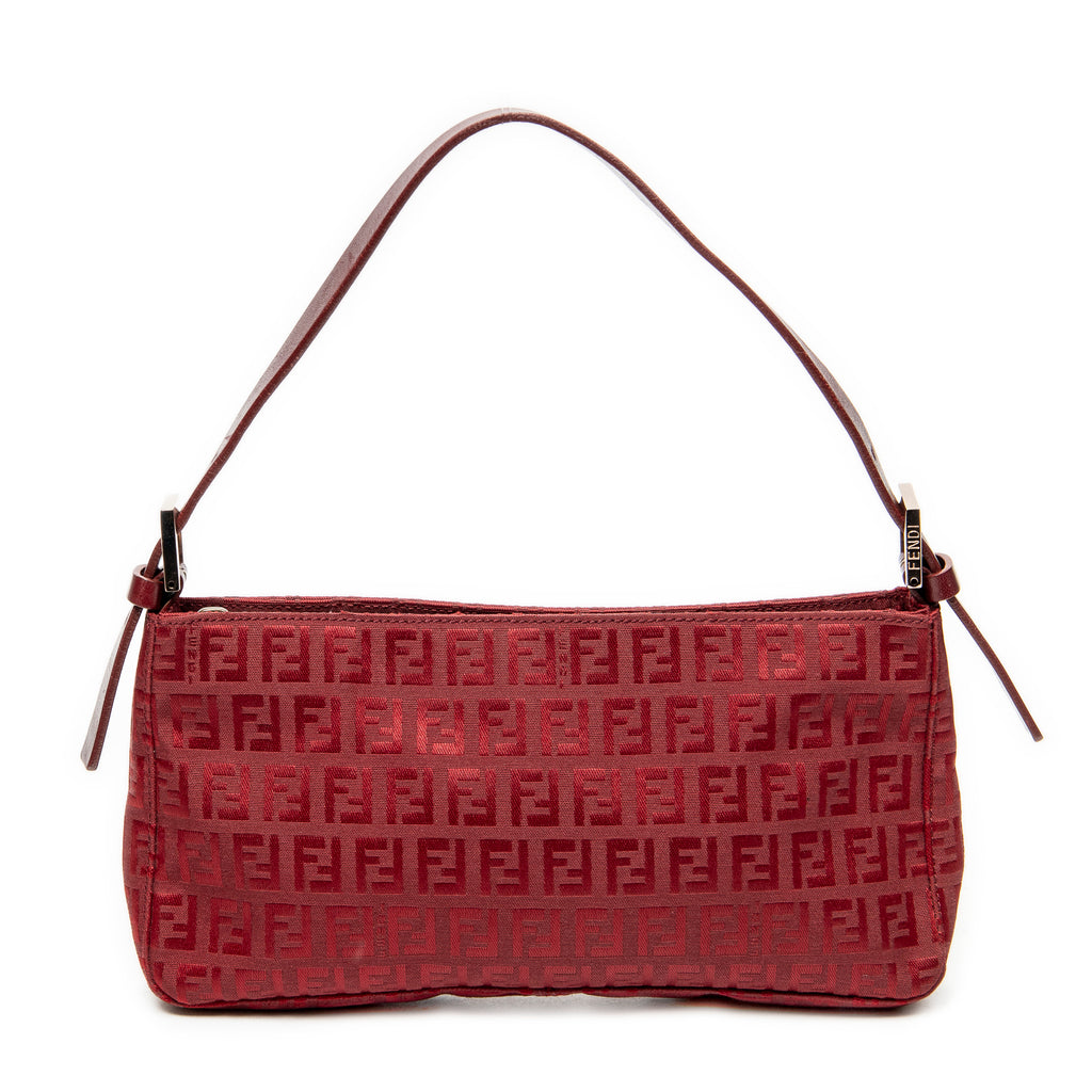 Shoulder Bag Mini Rectangular Zip Red Zucchino Canvas