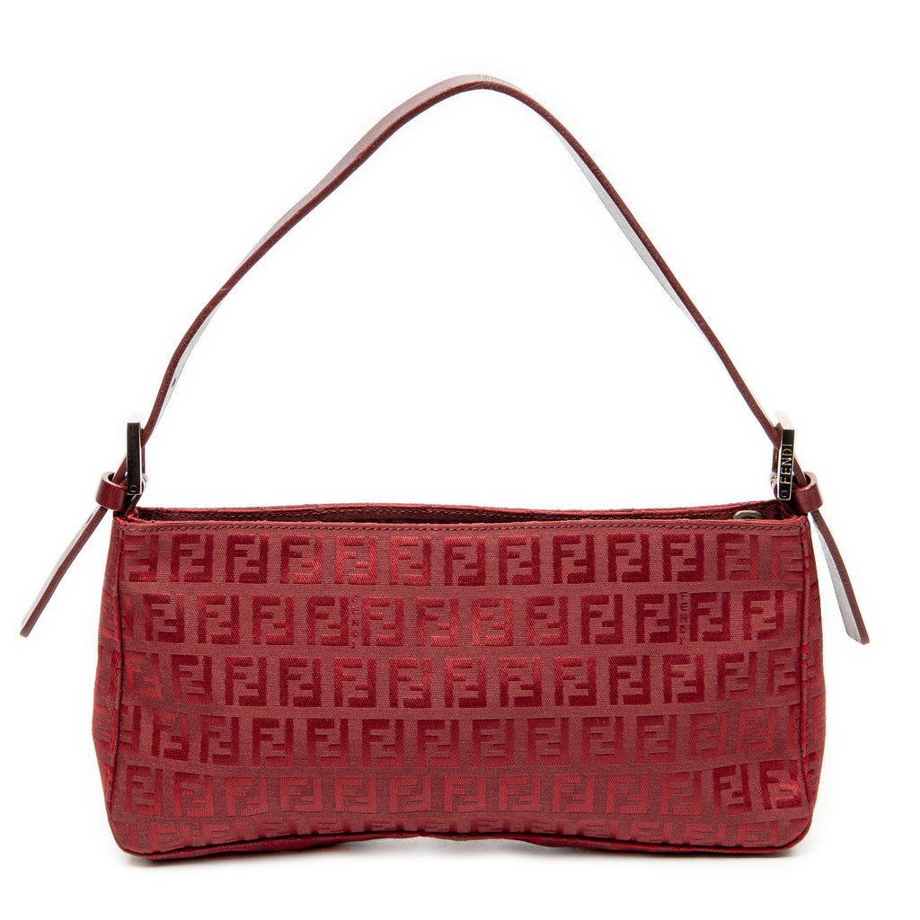 Shoulder Bag Mini Rectangular Zip Red Zucchino Canvas