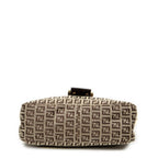 Shoulder Bag Fold Over Baguette Brown Zucchino Canvas