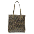 Shoulder Bag Vertical Open Tote Brown Zucca Coated Canvas