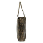 Shoulder Bag Vertical Open Tote Brown Zucca Coated Canvas